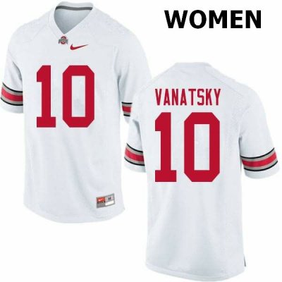 Women's Ohio State Buckeyes #10 Danny Vanatsky White Nike NCAA College Football Jersey For Sale NGO4144GG